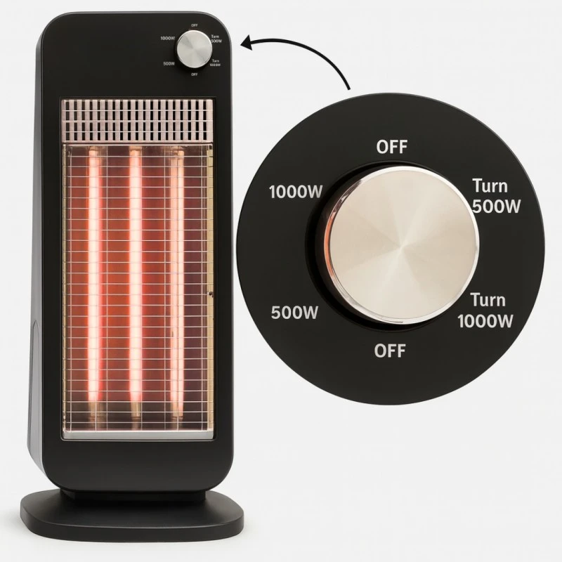 Инфрачервен нагревател Zenet ZET-517, Черен, Ефективно инфрачервено отопление с ниска консумация на енергия